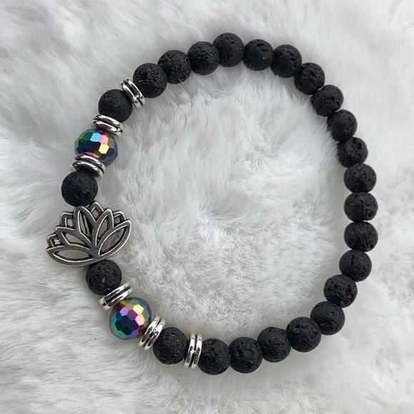 🔴 black lava & rainbow crystal + lotus flower - Picture 8 of 10